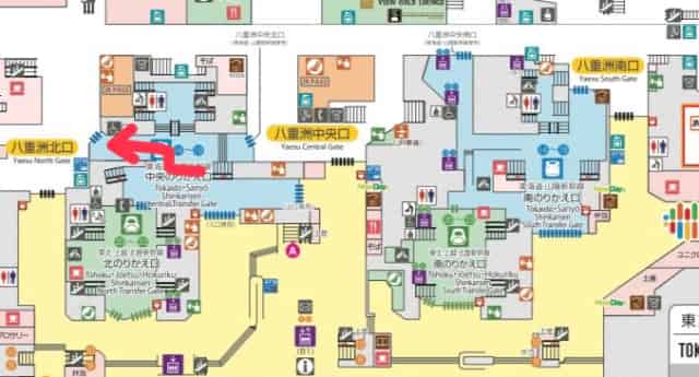 東海道・山陽新幹線から八重洲北口への行き方