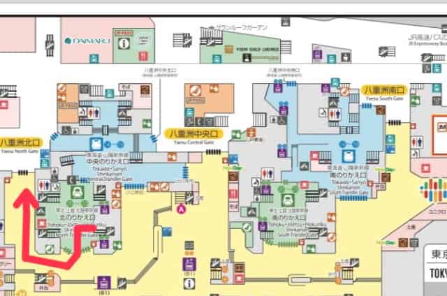 東北・山形・秋田・北海道・上越・北陸新幹線ホームから八重洲北口への行き方